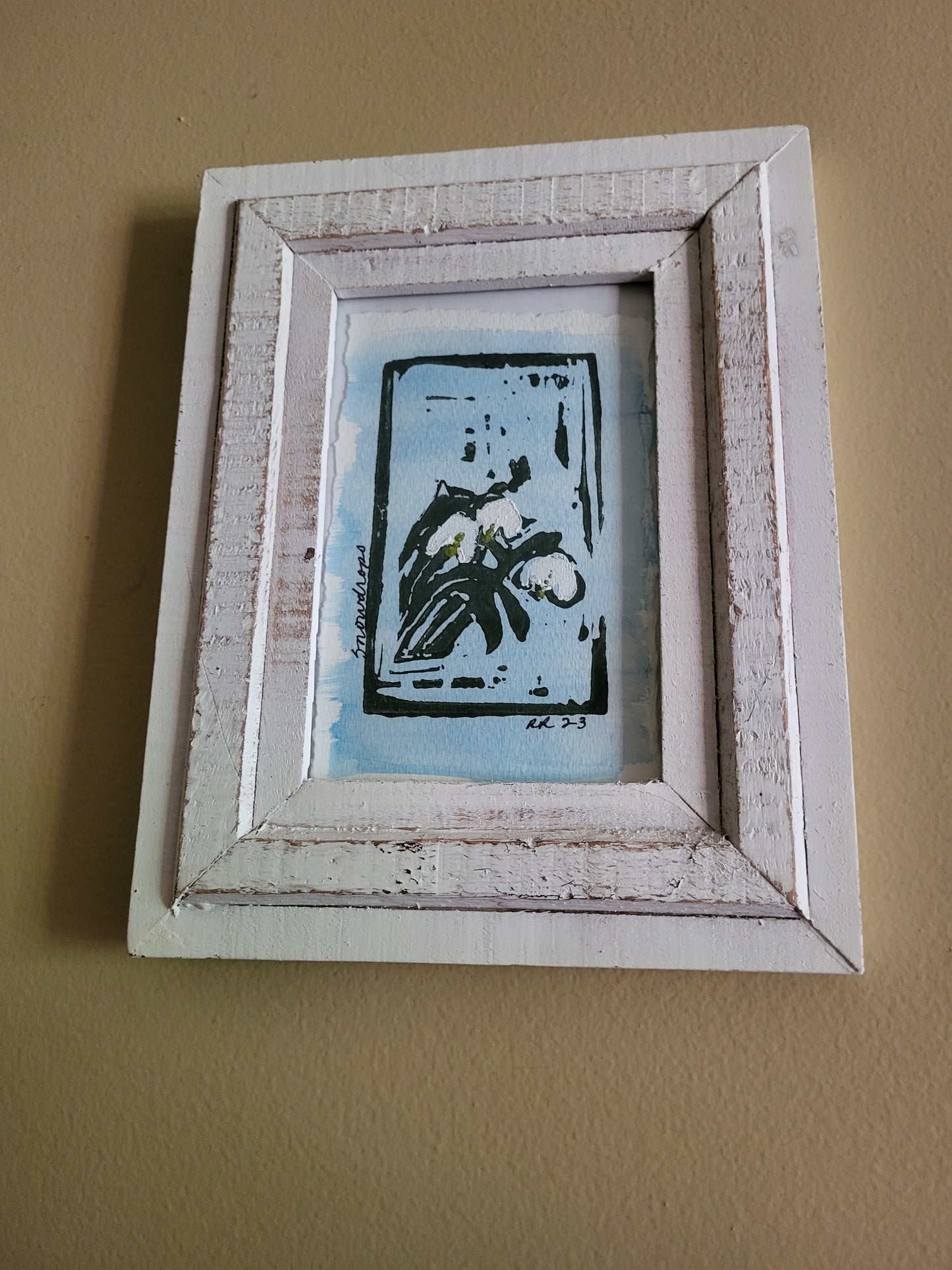 Snowdrops-Framed (2) -Original Art