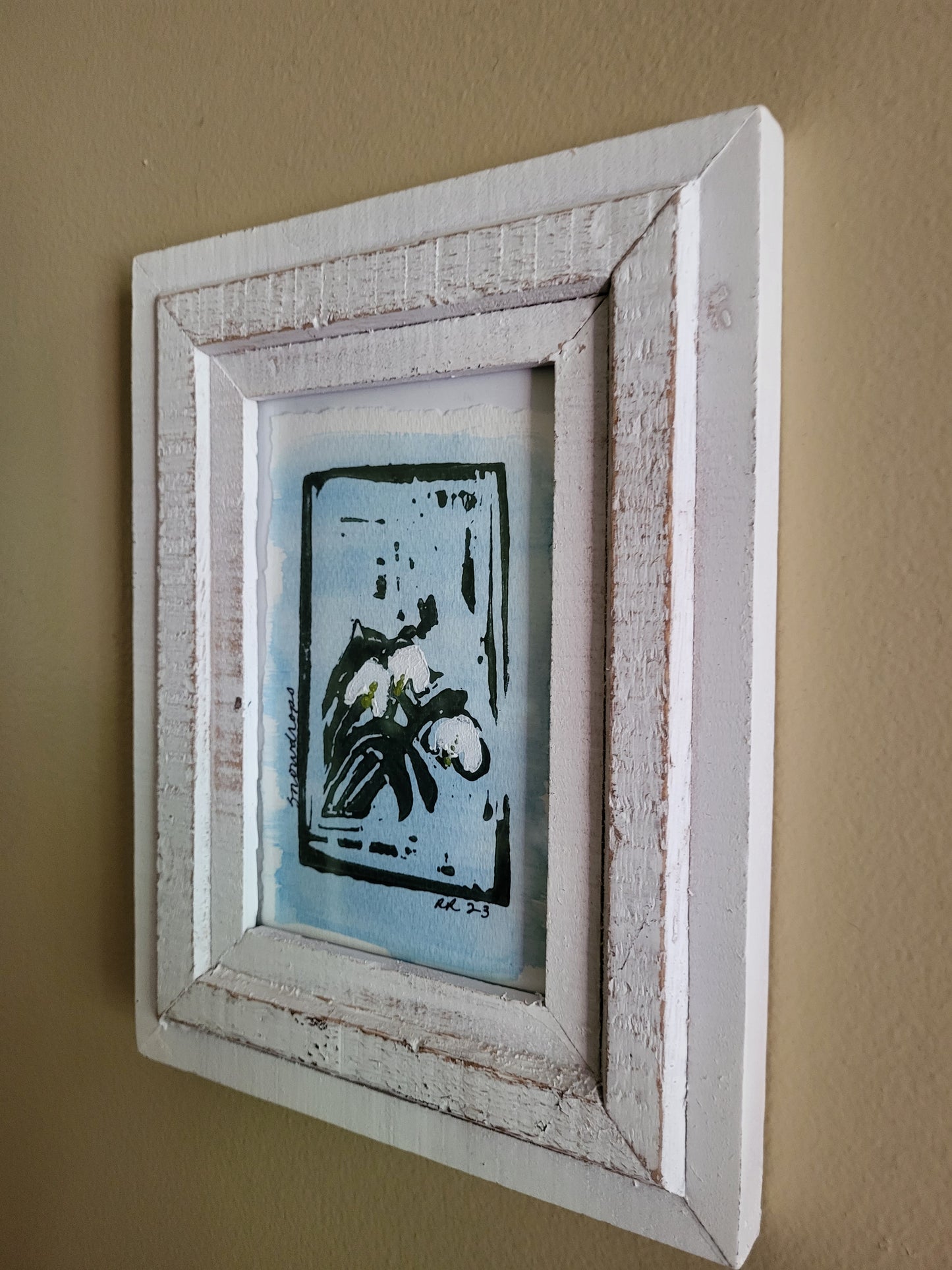 Snowdrops-Framed (2) -Original Art
