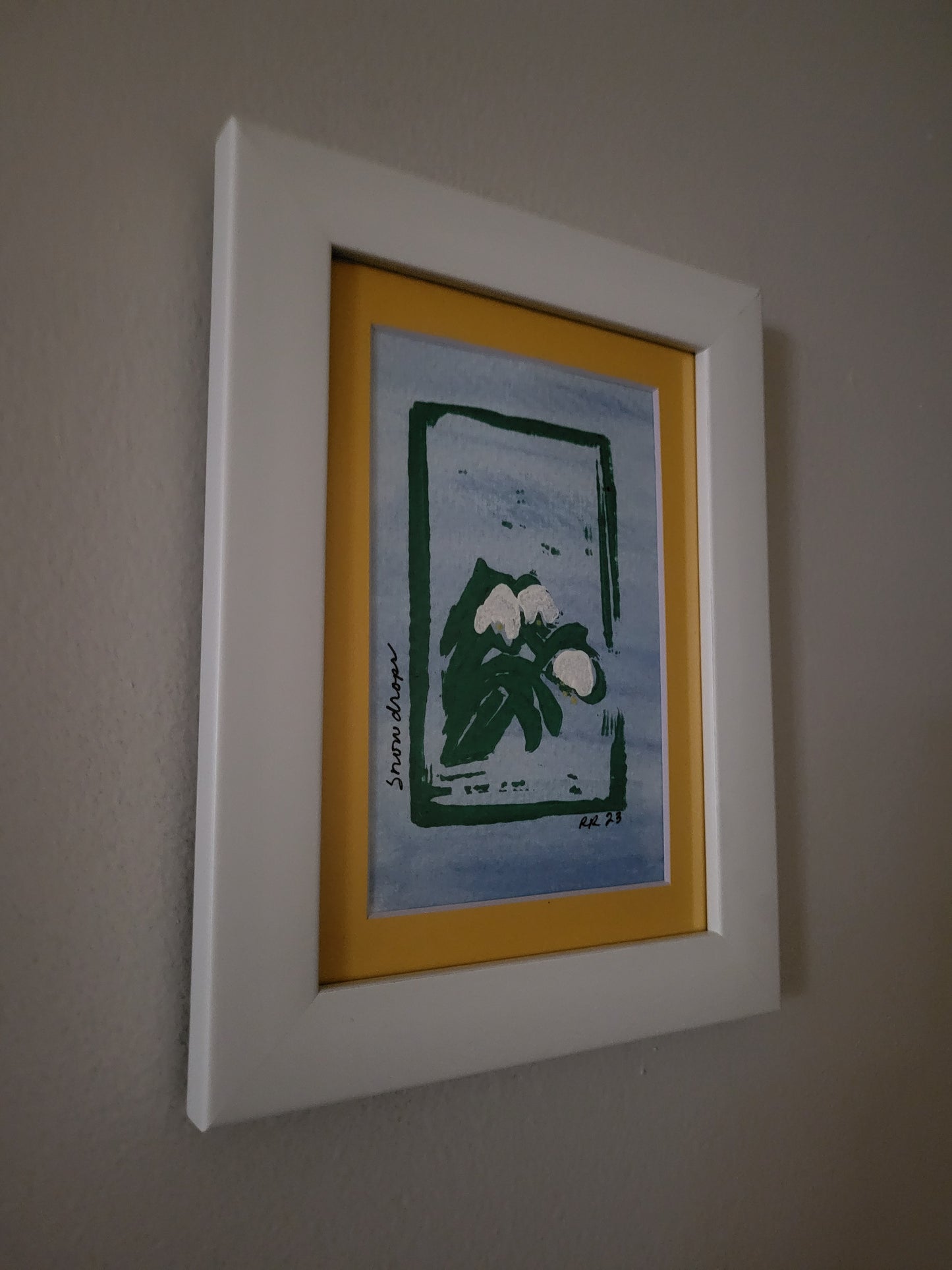 Snowdrops-Framed-Original Art