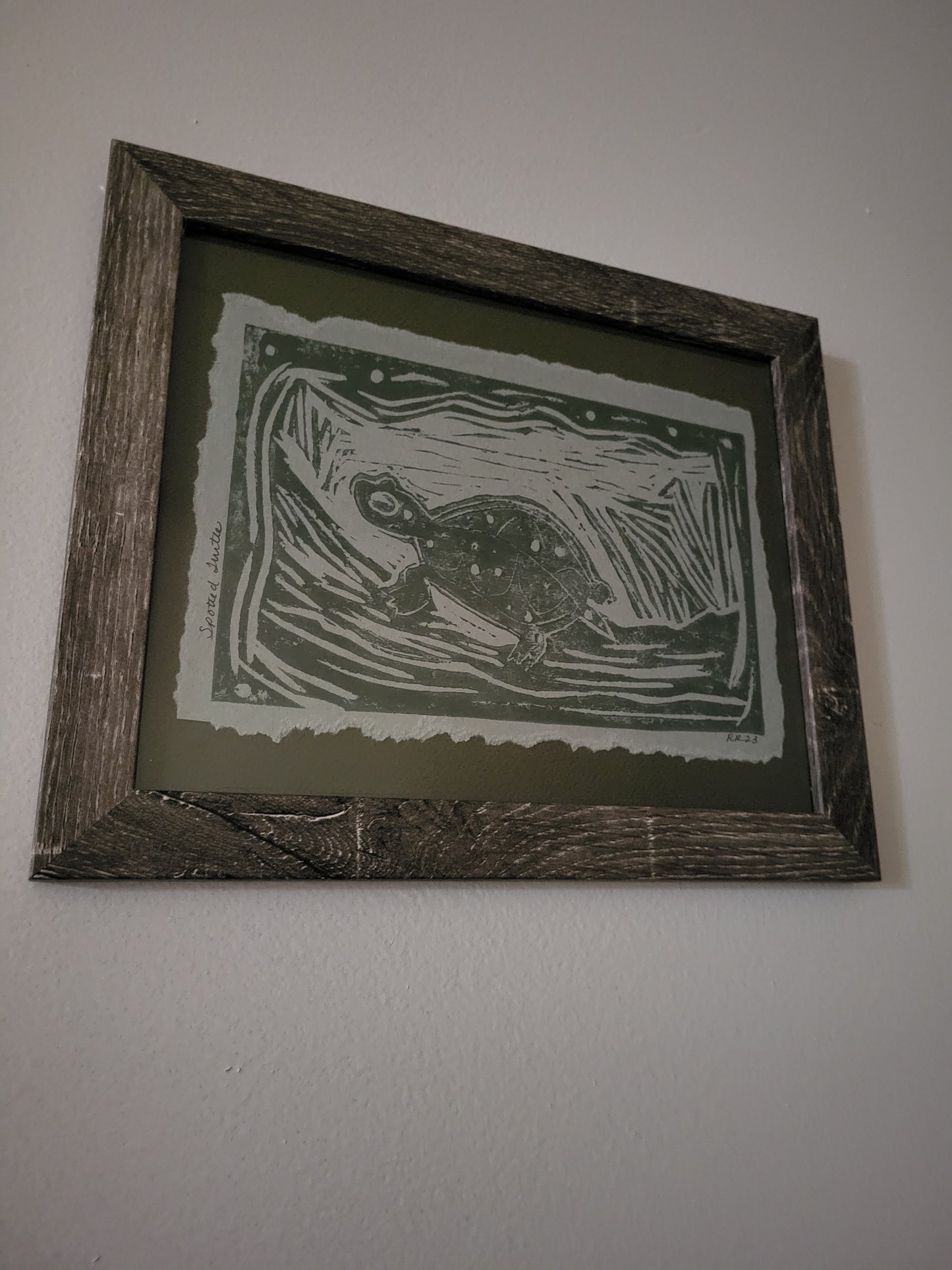 Spotted Turtle-Framed-Original Art