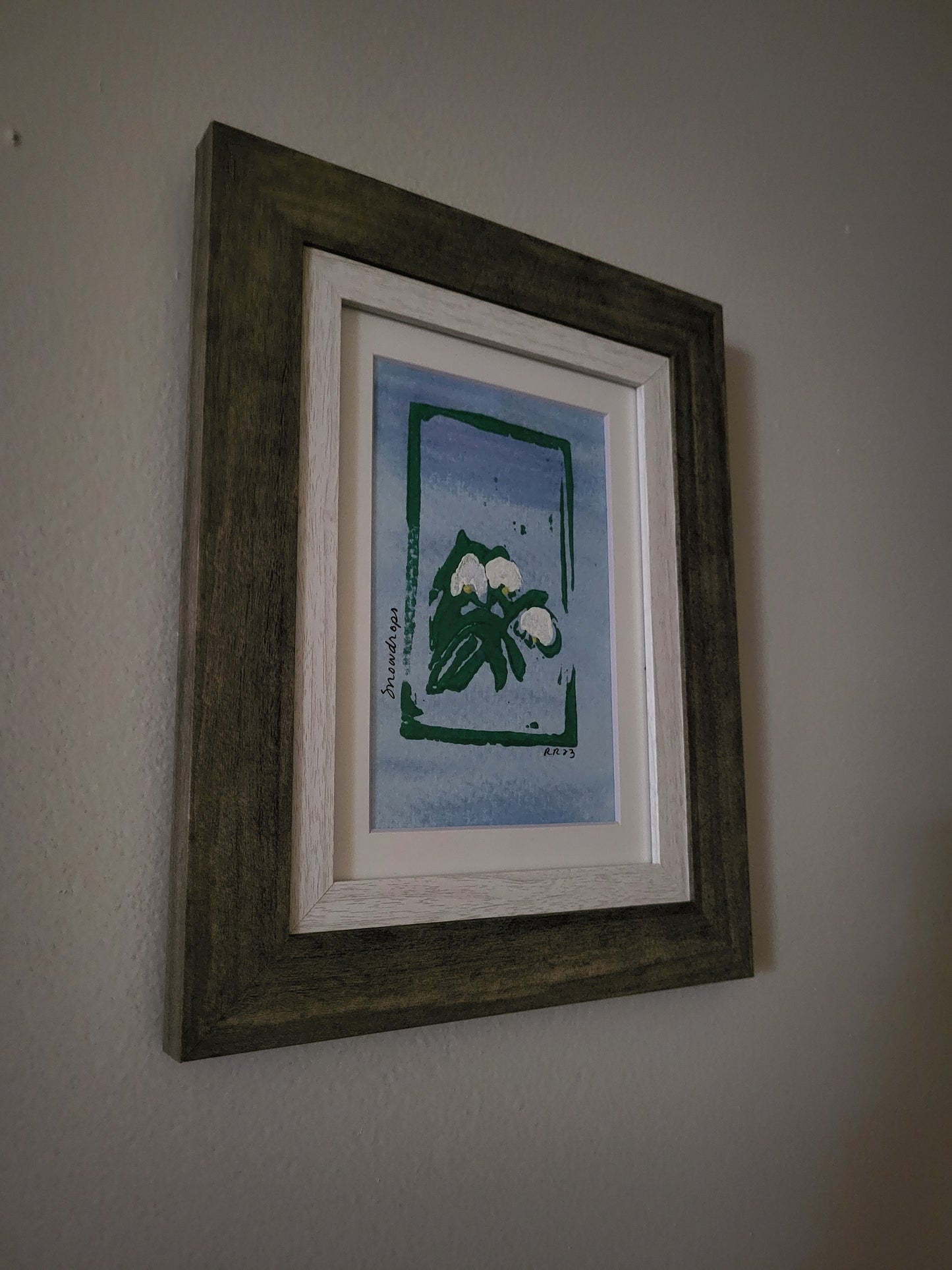 Snowdrops-Framed (3)-Original Art