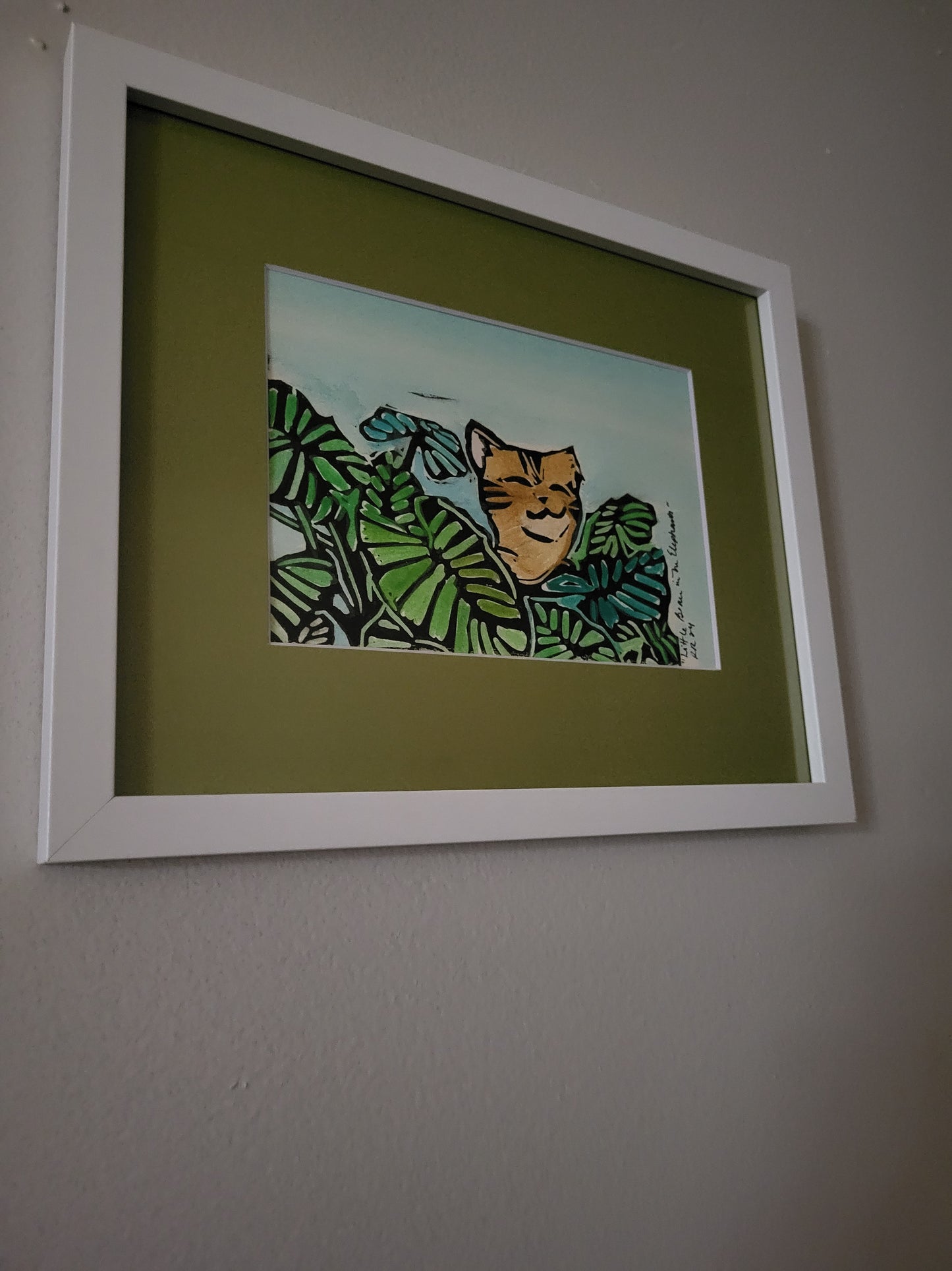 Little Bear in the Elephants-Framed-Original Art