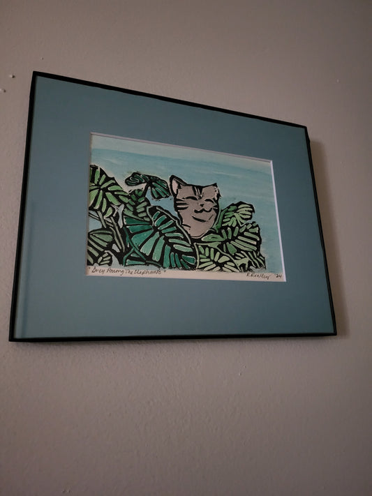 Grey in the Elephants-Framed-Original Art (Copy)