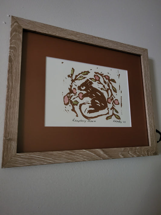 Raspberry Mouse-Framed-Original Art
