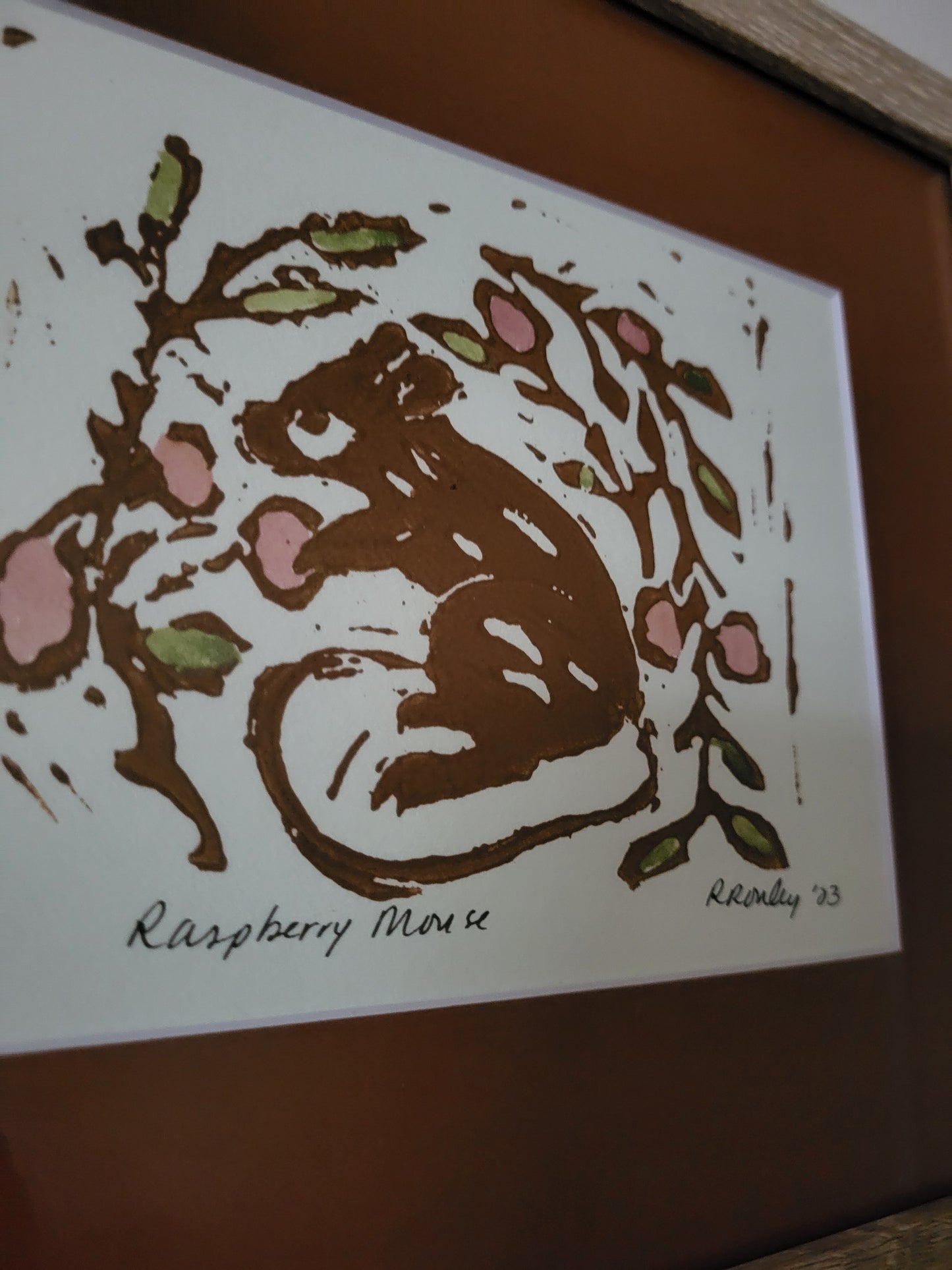 Raspberry Mouse-Framed-Original Art