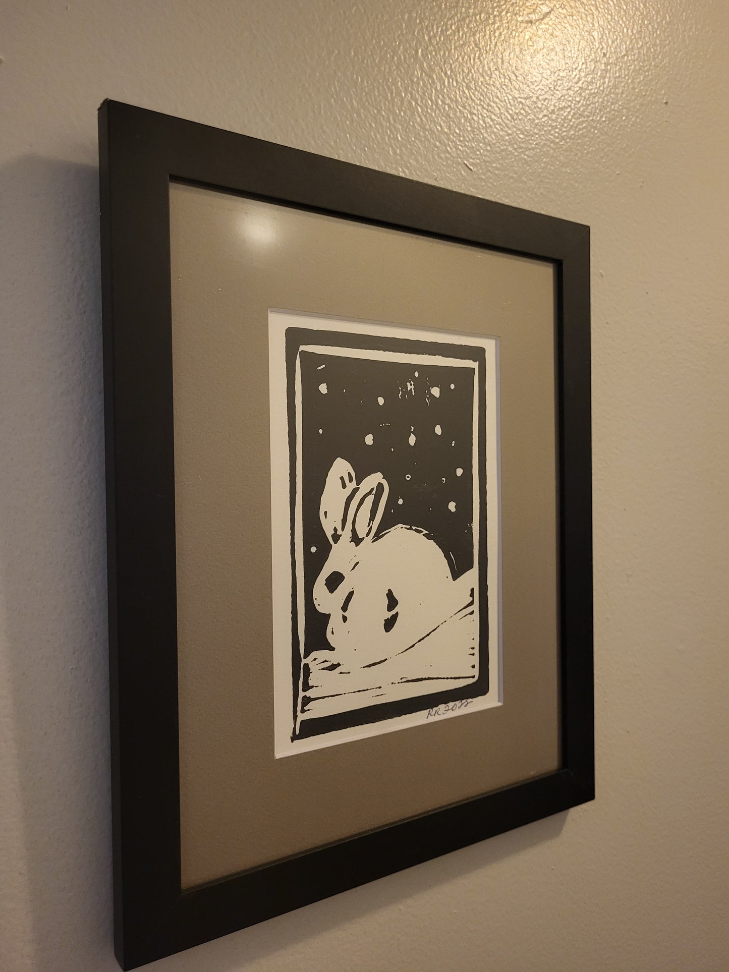 Snowshoe Hare-Framed-Original Art