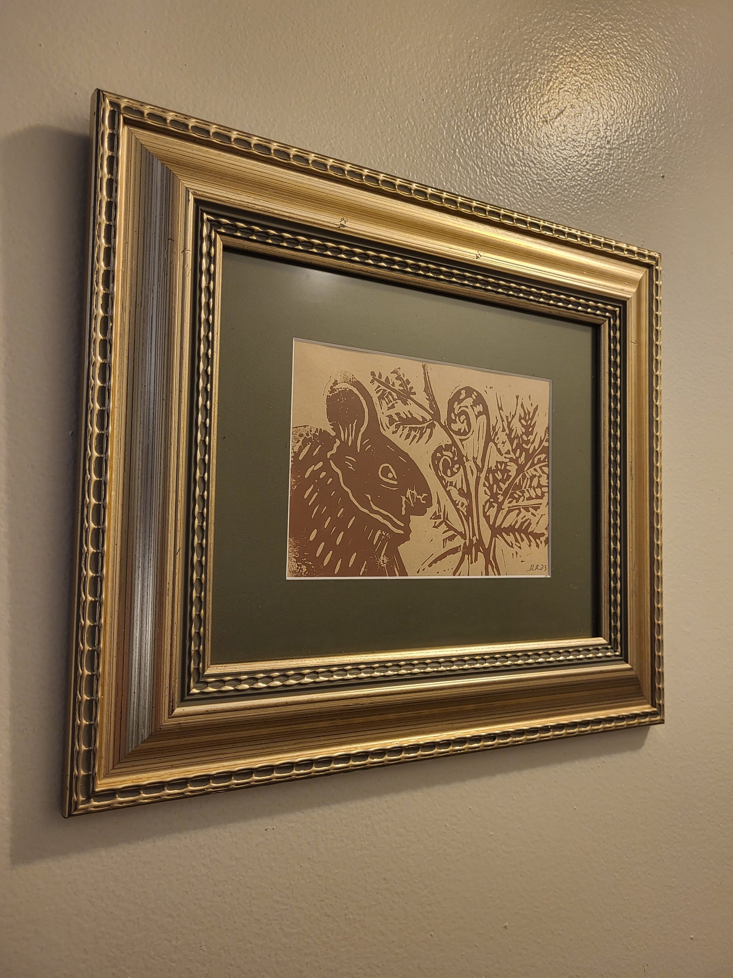 Rabbit in Ferns - Original Art - Framed