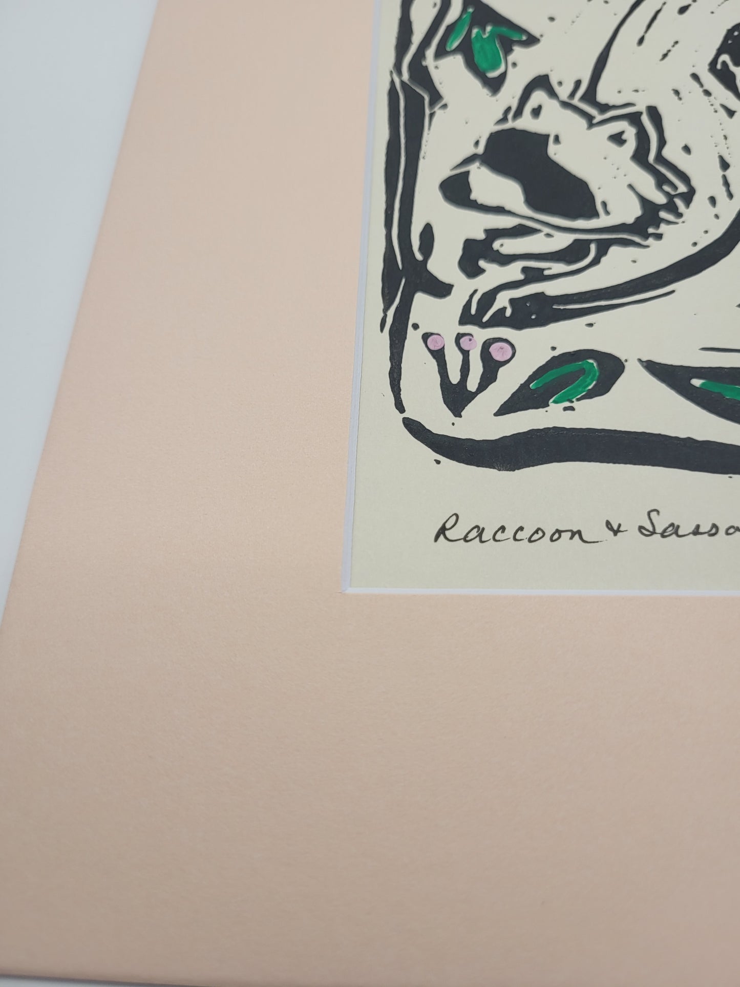 Raccoon in Sassafras Tree - Original Art