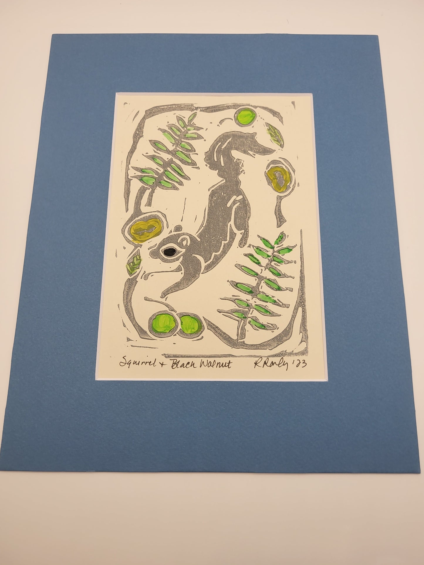 Squirrel in Black Walnut Tree - Original Art