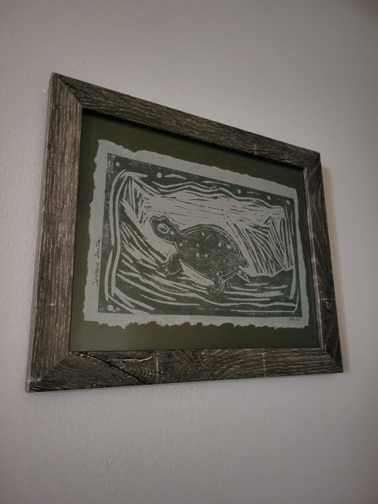 Spotted Turtle-Framed-Original Art