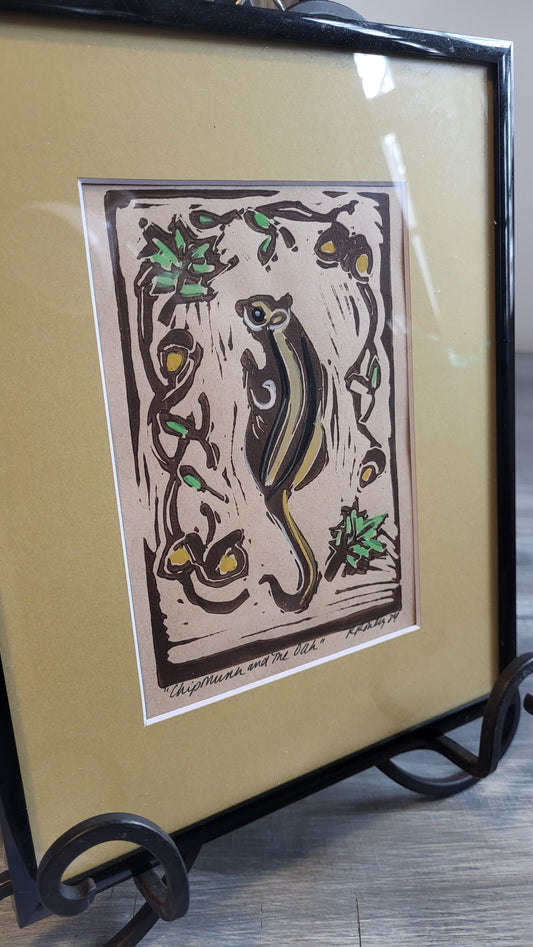 Chipmunk in the Oak-8x10-Original Art